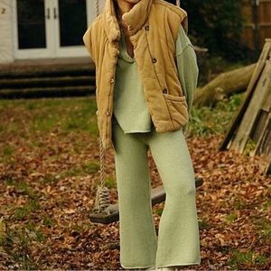 Free People Green Knit Hailee Sweater Set